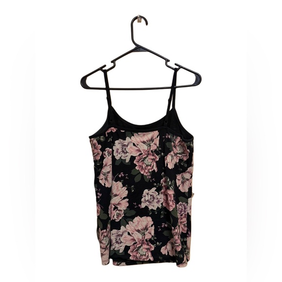 🌸 Torrid Foxy Floral Cami 2X Black Pink Rose Stretch Tank Adjustable Straps 🌸 - Picture 2 of 3